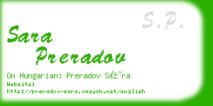 sara preradov business card